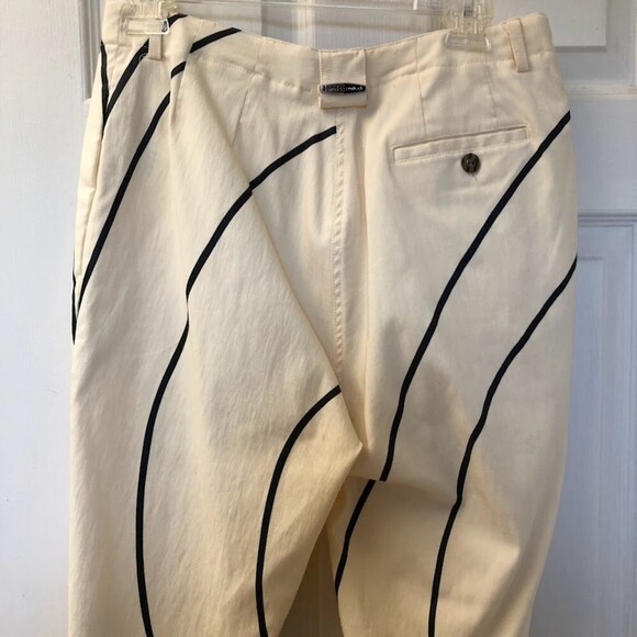 JAMIE SADOCK Women's Pastel Yellow with Stripe Stretch Pants Size 8 Golf Apparel - Picture 5 of 9